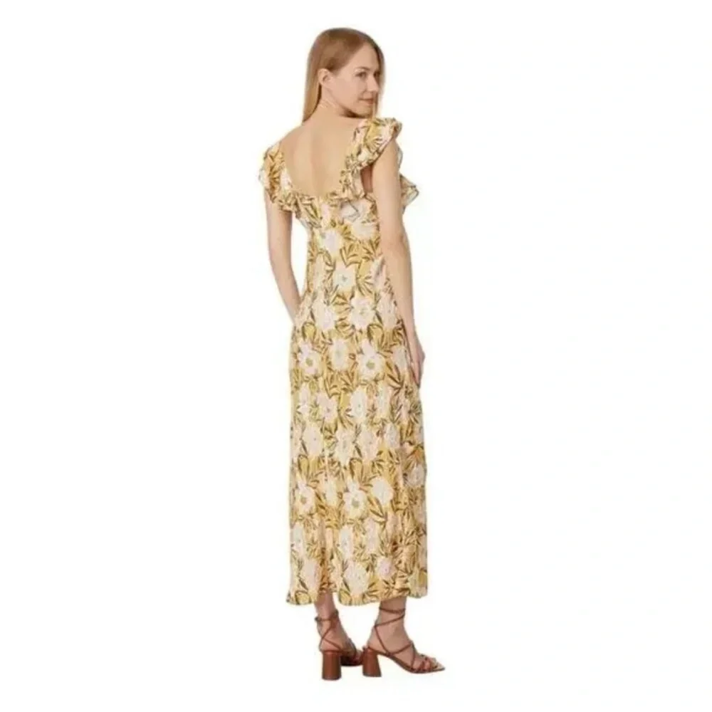 Madewell Angelina Slip Maxi Dress Yellow Floral Print Size 10 NWT - Picture 2 of 12